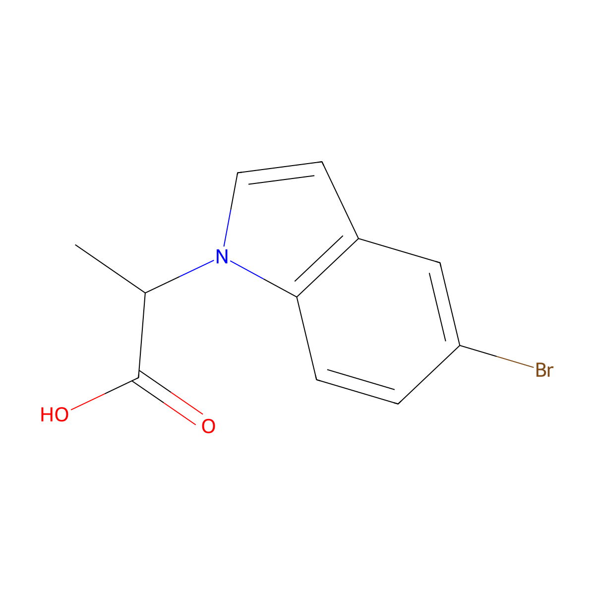 2-(5-Bromo-1H-indol-1-yl)propanoic acid molecular structure, CAS 1486920-81-3