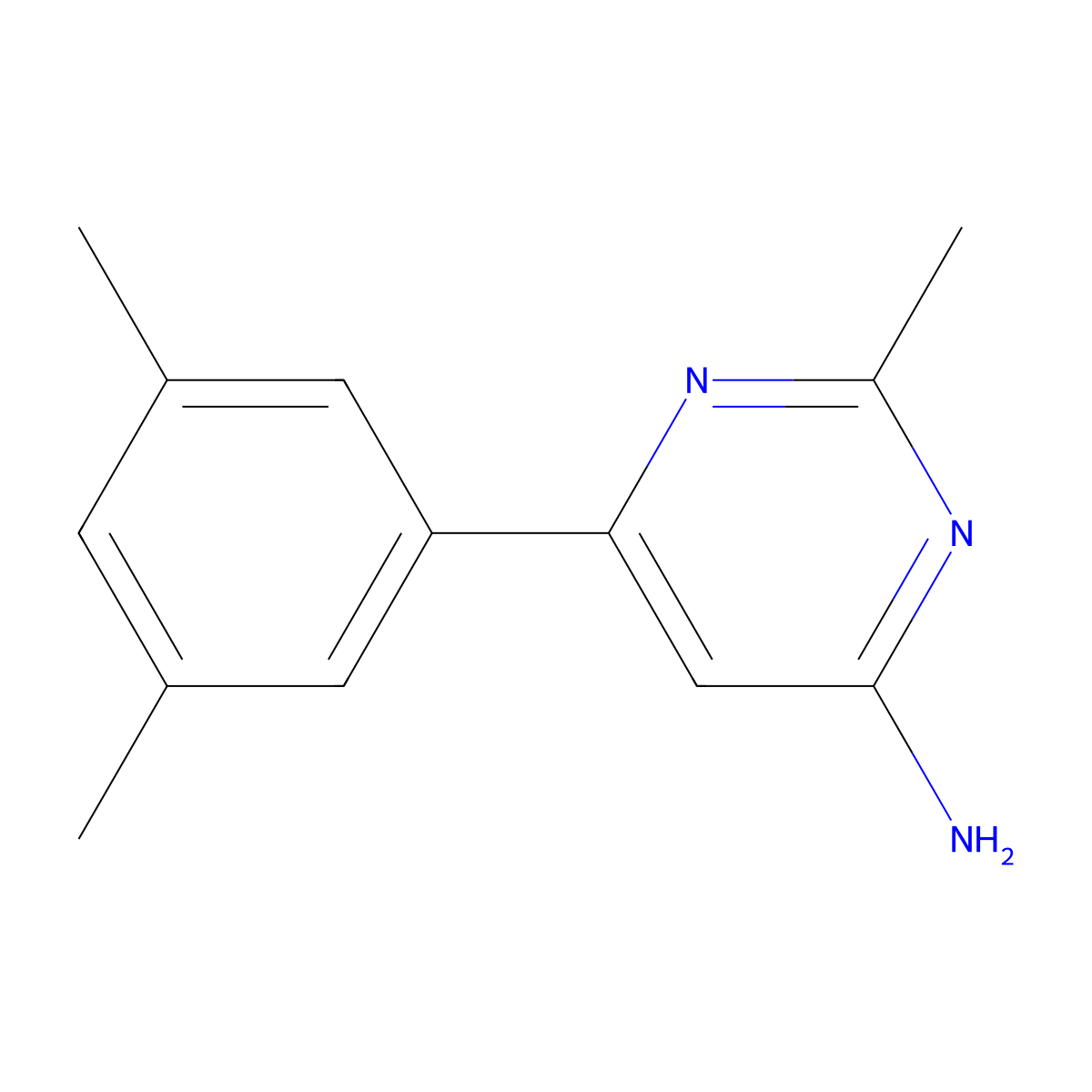 6-(3,5-Dimethylphenyl)-2-methylpyrimidin-4-amine molecular structure, CAS 1486934-49-9