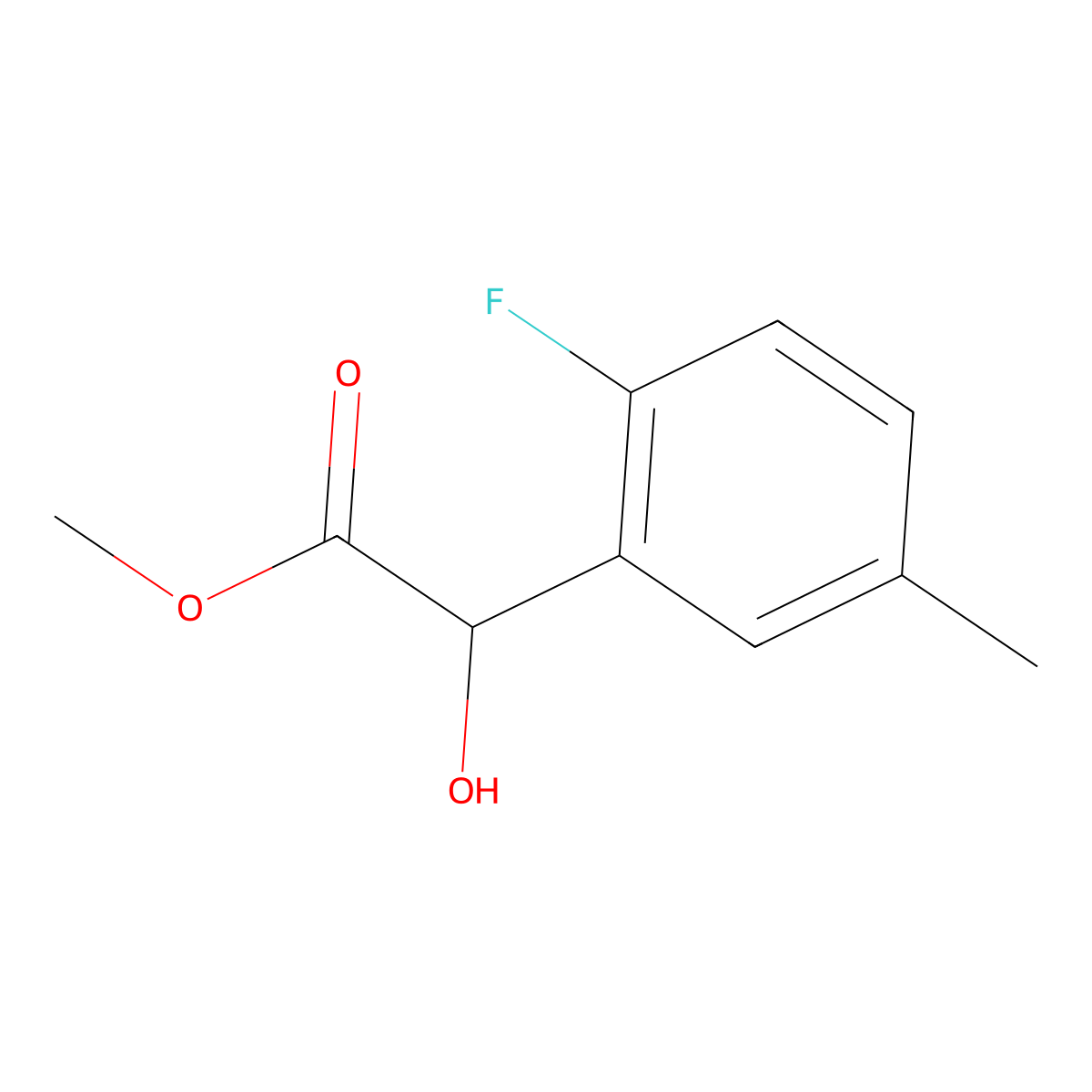 Methyl 2-(2-fluoro-5-methylphenyl)-2-hydroxyacetate molecular structure, CAS 1486941-74-5