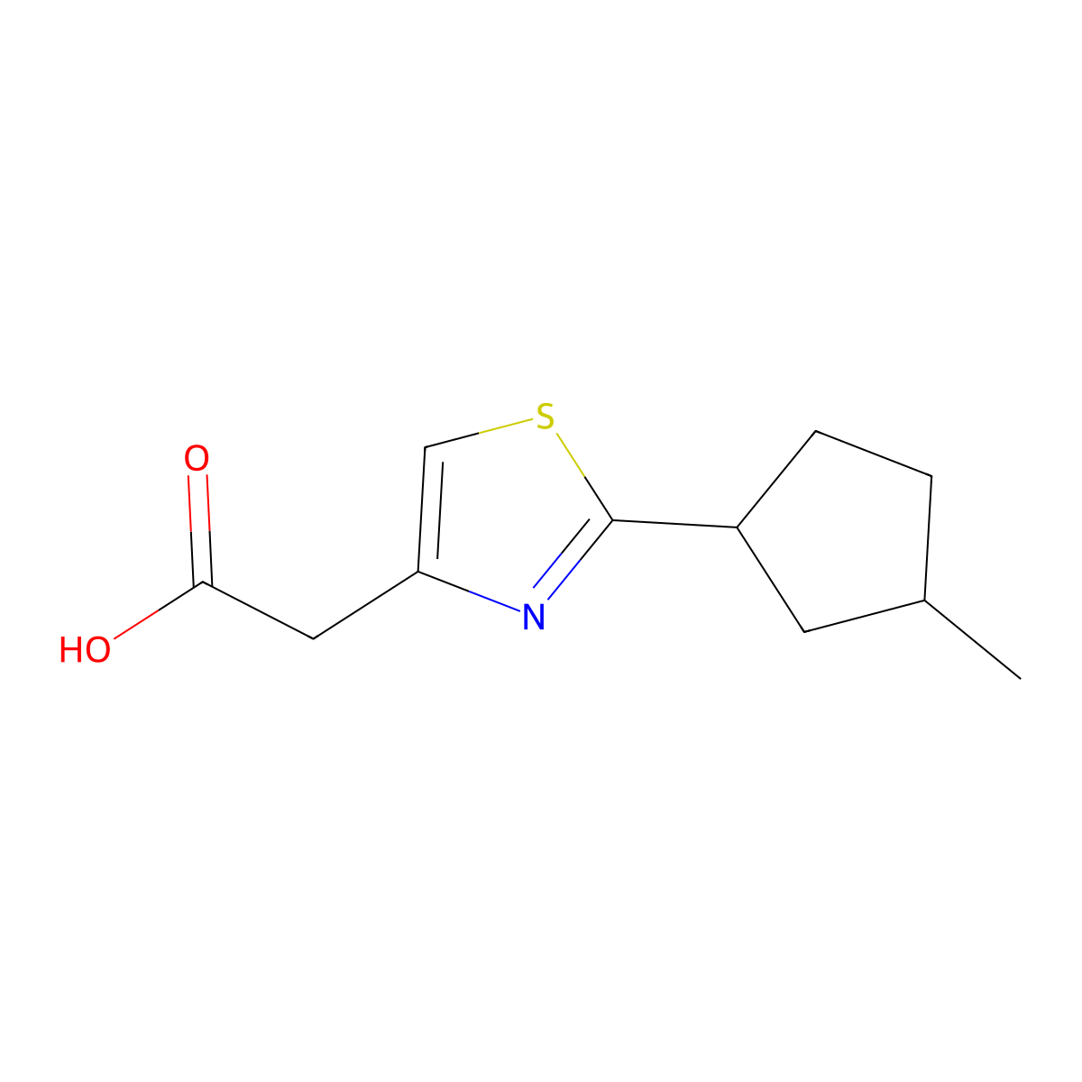 2-[2-(3-Methylcyclopentyl)-1,3-thiazol-4-yl]acetic acid molecular structure, CAS 1486945-16-7