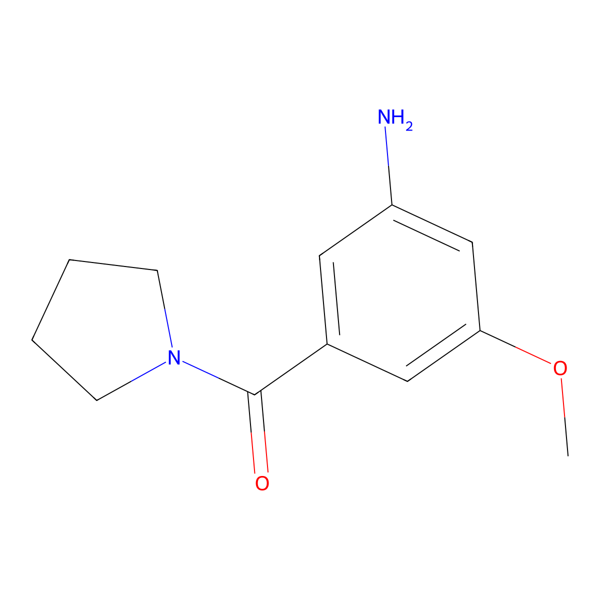 (3-Amino-5-methoxy-phenyl)-pyrrolidin-1-yl-methanone molecular structure, CAS 1486948-03-1