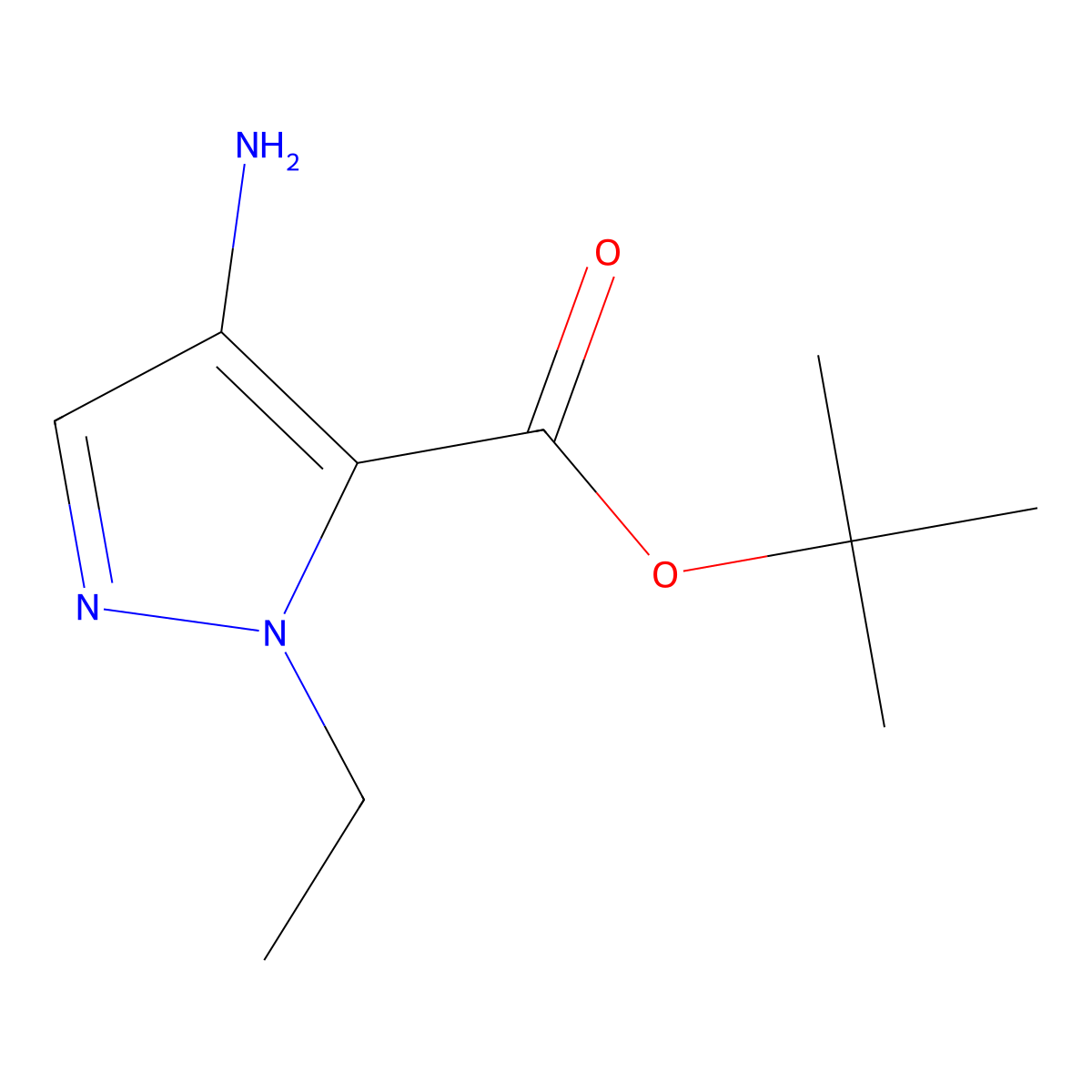 Tert-butyl 4-amino-1-ethyl-1h-pyrazole-5-carboxylate molecular structure, CAS 1486953-98-3