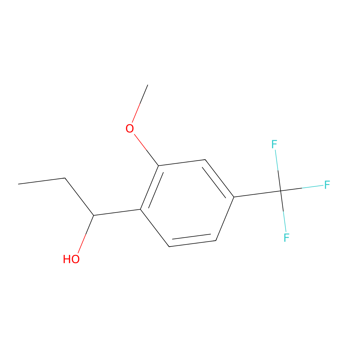 alpha-Ethyl-2-methoxy-4-(trifluoromethyl)benZenemethanol molecular structure, CAS 1486954-21-5