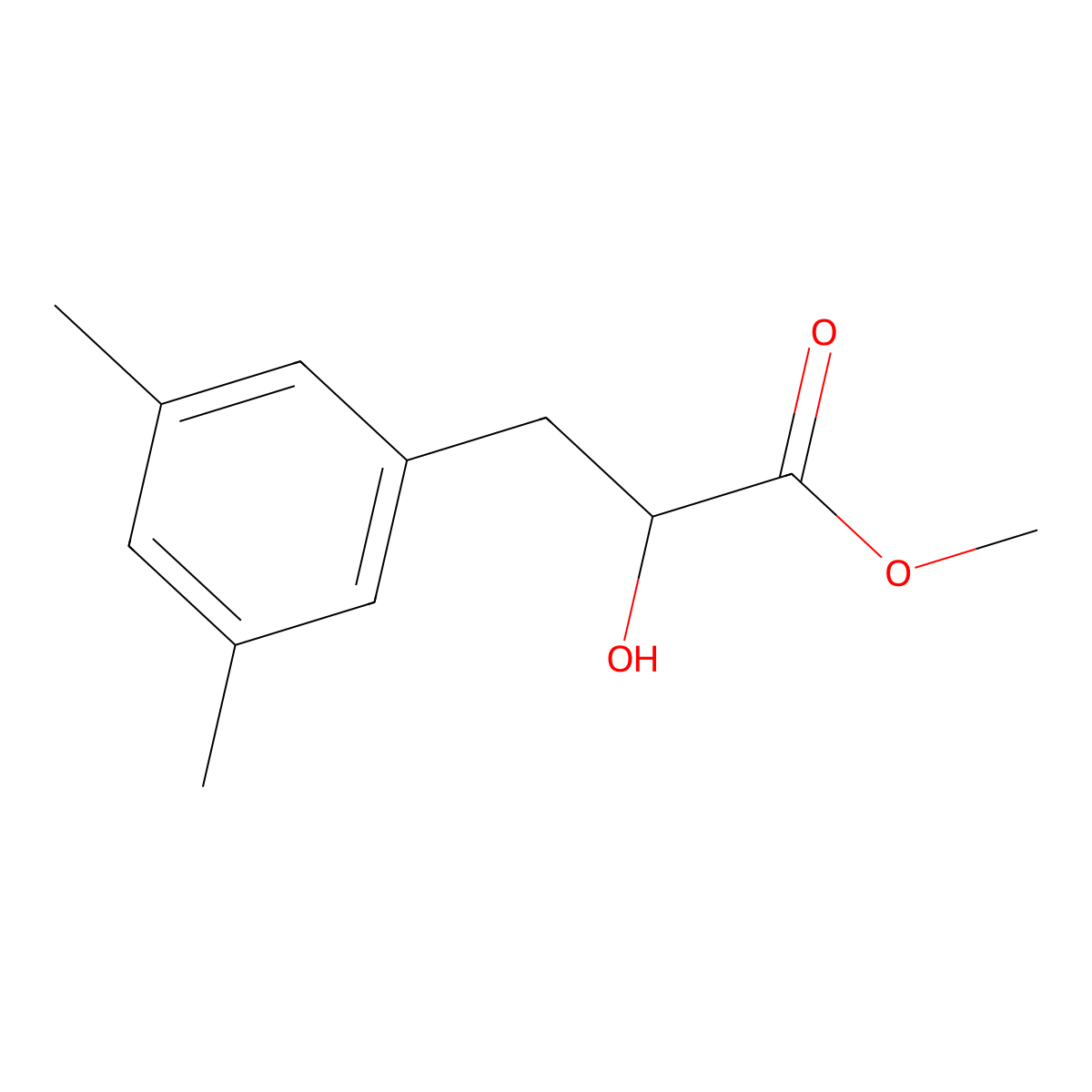 Methyl 3-(3,5-dimethylphenyl)-2-hydroxypropanoate molecular structure, CAS 1486958-40-0