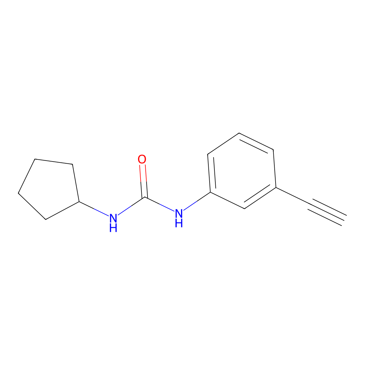 3-Cyclopentyl-1-(3-ethynylphenyl)urea molecular structure, CAS 1486964-62-8