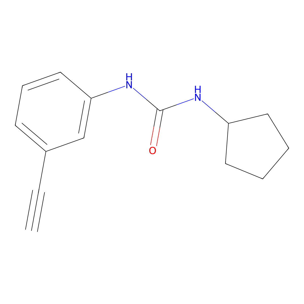 3-Cyclopentyl-1-(3-ethynylphenyl)urea molecular structure, CAS 1486964-62-8