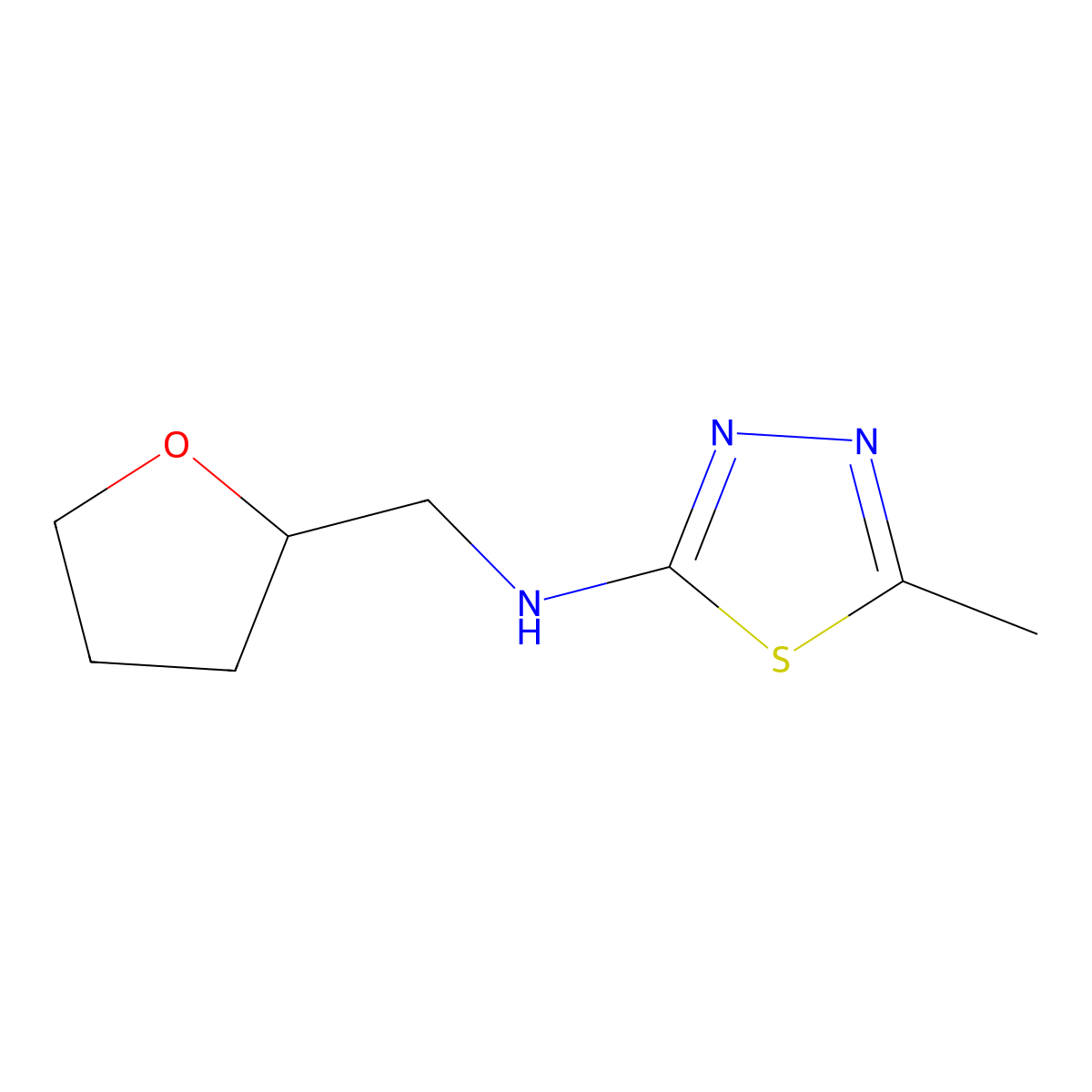 5-Methyl-n-[(oxolan-2-yl)methyl]-1,3,4-thiadiazol-2-amine molecular structure, CAS 1486991-69-8