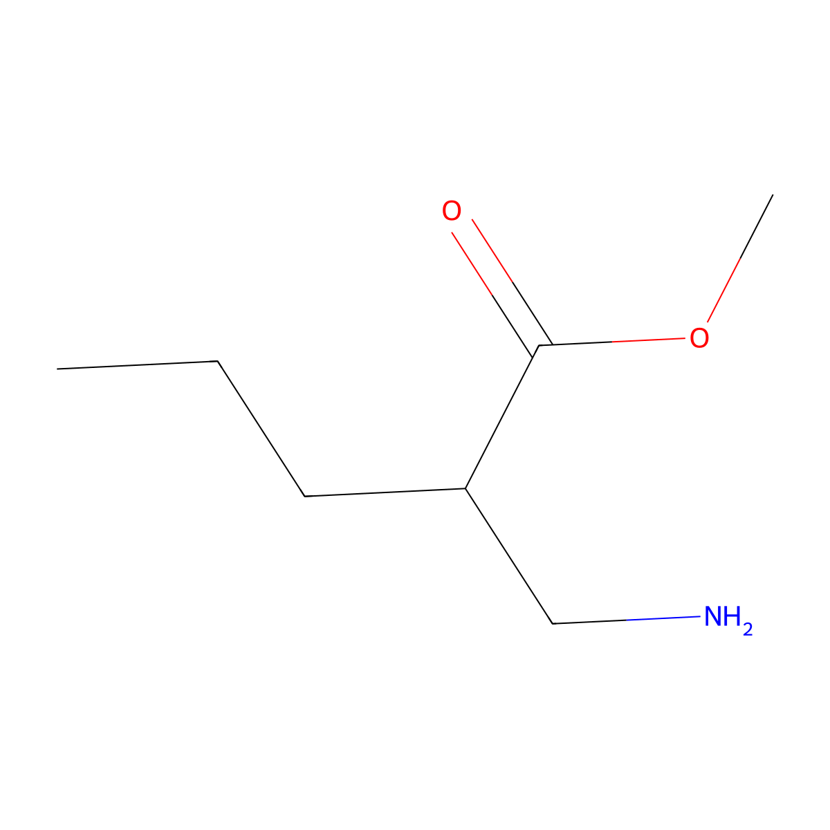Methyl 2-(aminomethyl)pentanoate molecular structure, CAS 1486994-56-2