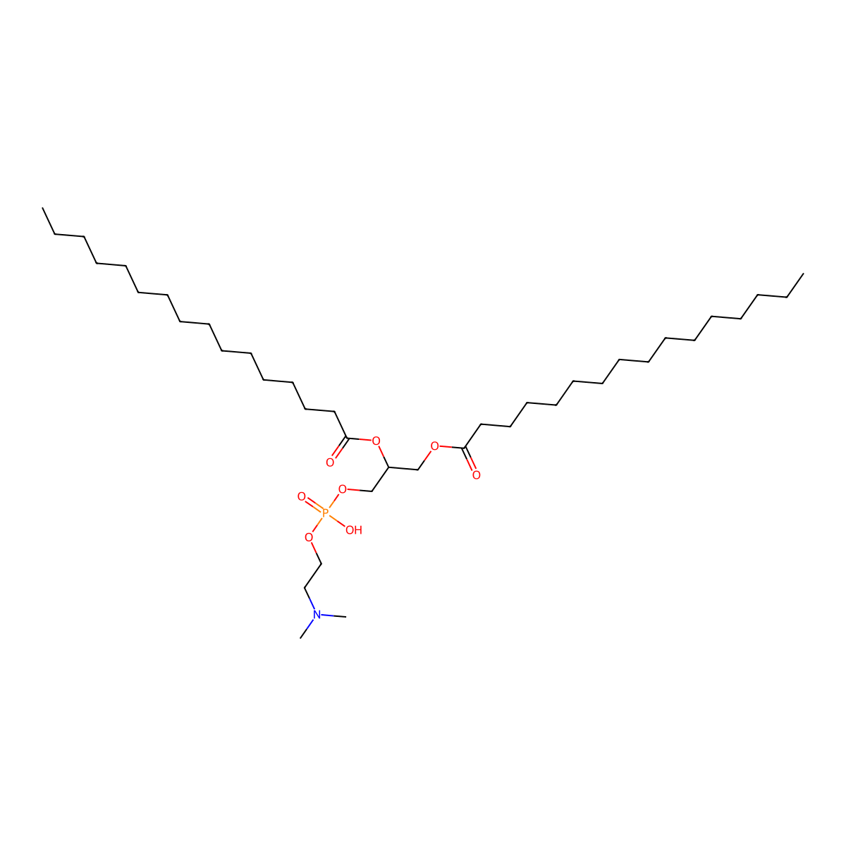 2,3-Dihexadecanoyloxypropoxy-(2-dimethylaminoethoxy)phosphinic acid molecular structure, CAS 1487-55-4