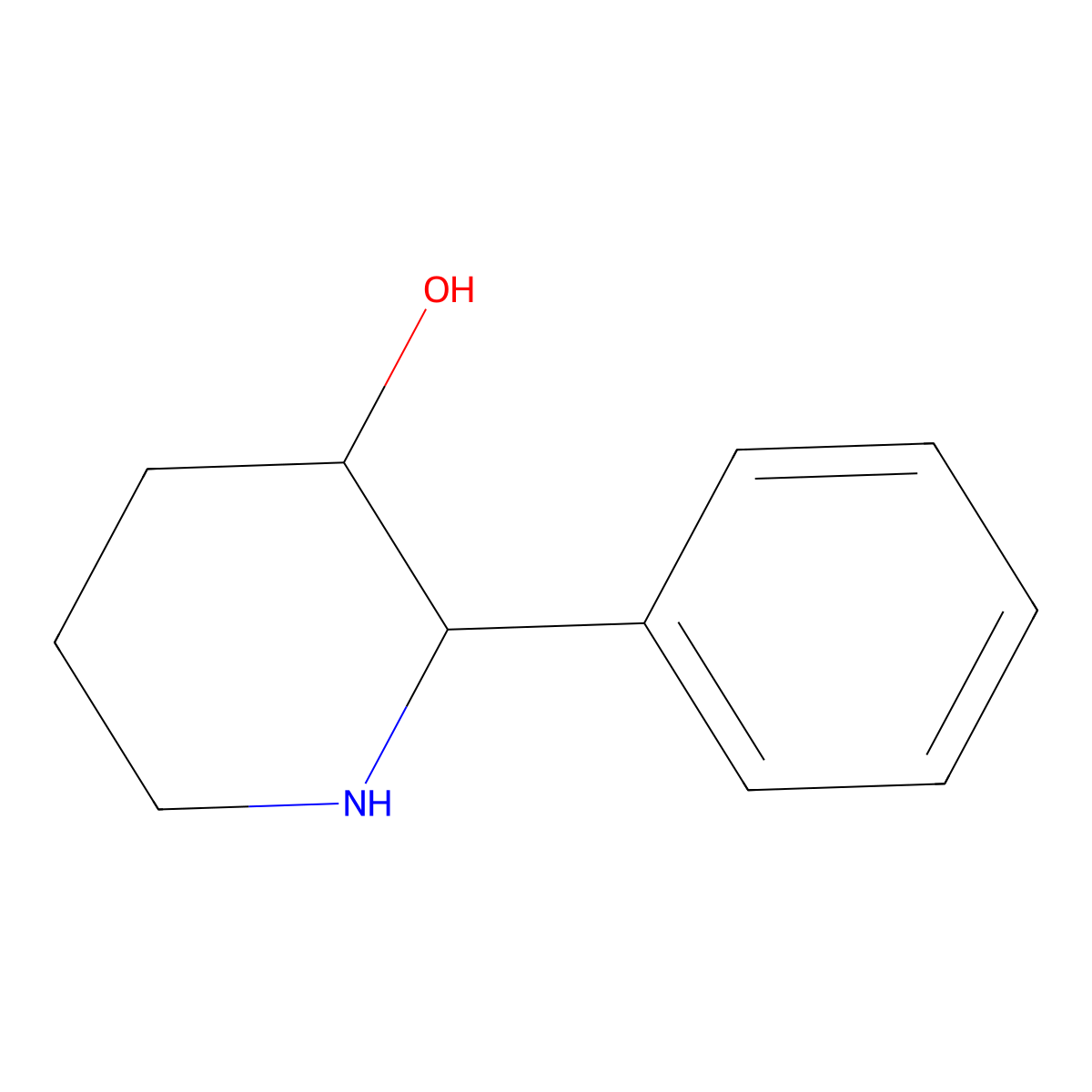 (2S,3S)-2-phenylpiperidin-3-ol molecular structure, CAS 148701-46-6