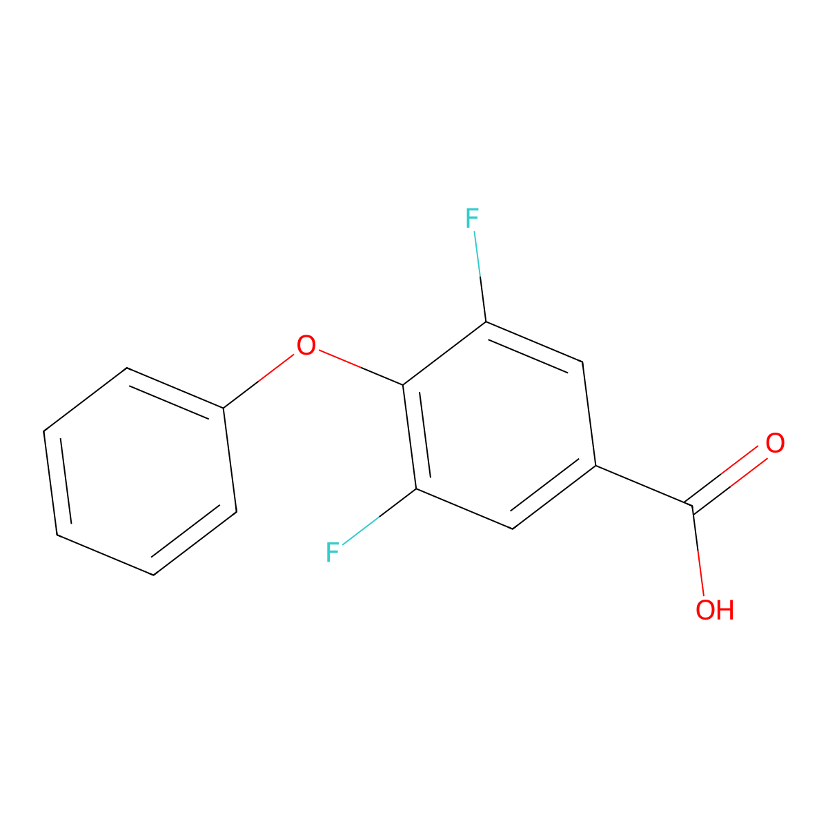 3,5-Difluoro-4-phenoxybenzoic acid molecular structure, CAS 1487010-50-3