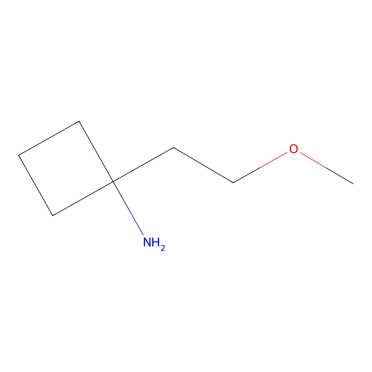 1-(2-Methoxyethyl)cyclobutan-1-amine molecular structure, CAS 1487022-05-8