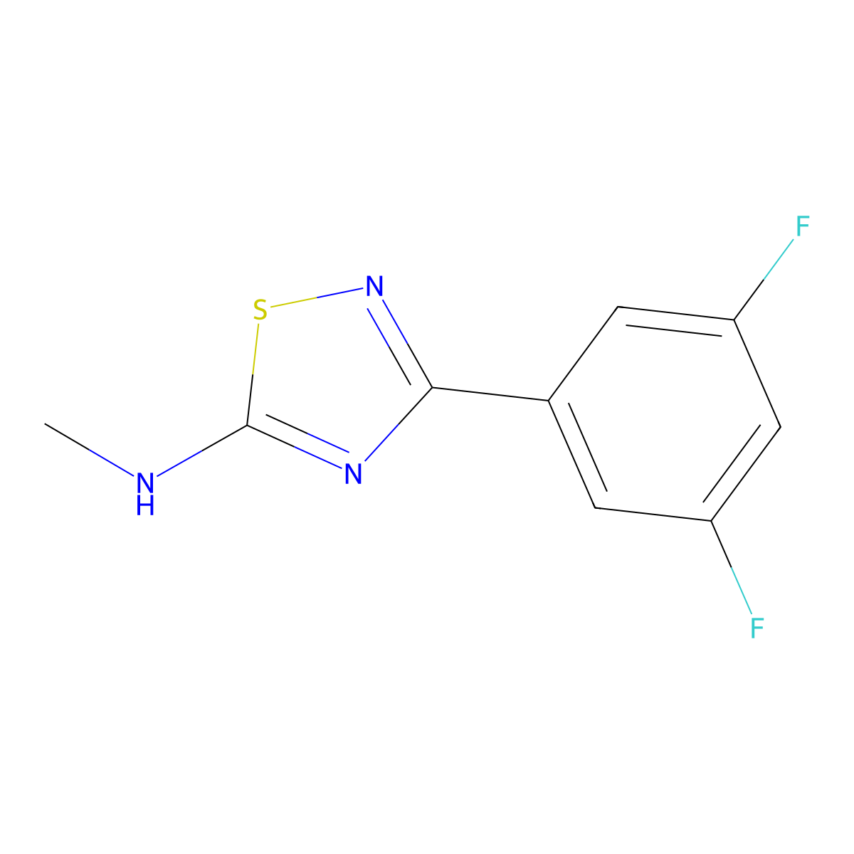 3-(3,5-difluorophenyl)-N-methyl-1,2,4-thiadiazol-5-amine molecular structure, CAS 1487044-03-0