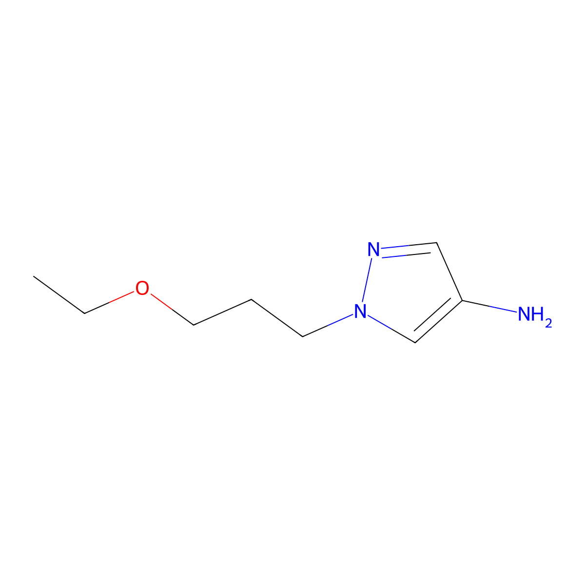 1-(3-Ethoxypropyl)-1h-pyrazol-4-amine molecular structure, CAS 1487056-82-5