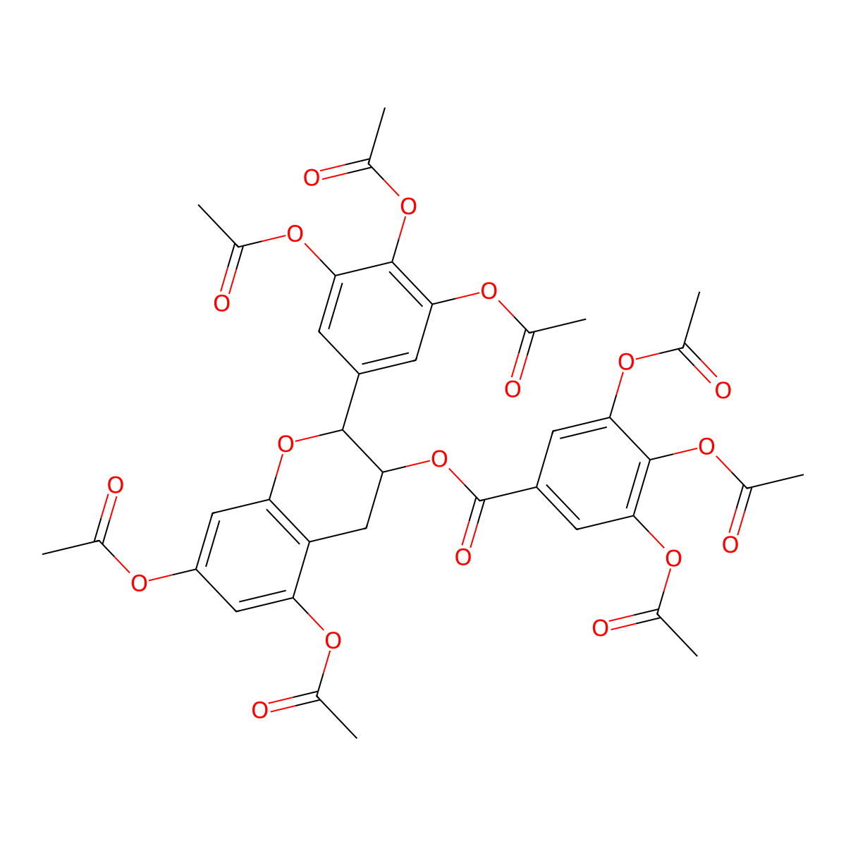 (2R,3R)-5,7-Diacetoxy-2-(3,4,5-Triacetoxyphenyl)-3,4-Dihydro-2H-Chromen-3-Yl 3,4,5-Triacetoxybenzoate molecular structure, CAS 148707-39-5