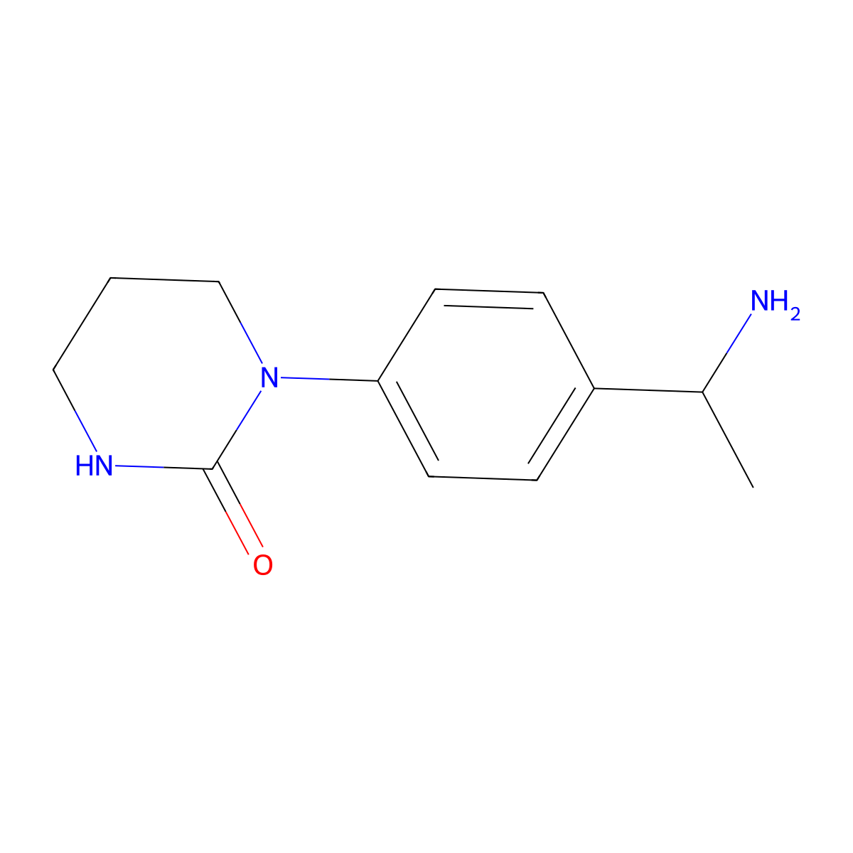 1-[4-(1-Aminoethyl)phenyl]-1,3-diazinan-2-one molecular structure, CAS 1487077-19-9