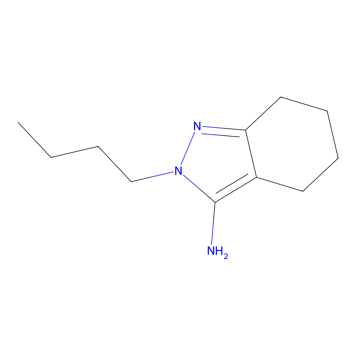 2-butyl-4,5,6,7-tetrahydro-2H-indazol-3-amine molecular structure, CAS 1487077-43-9