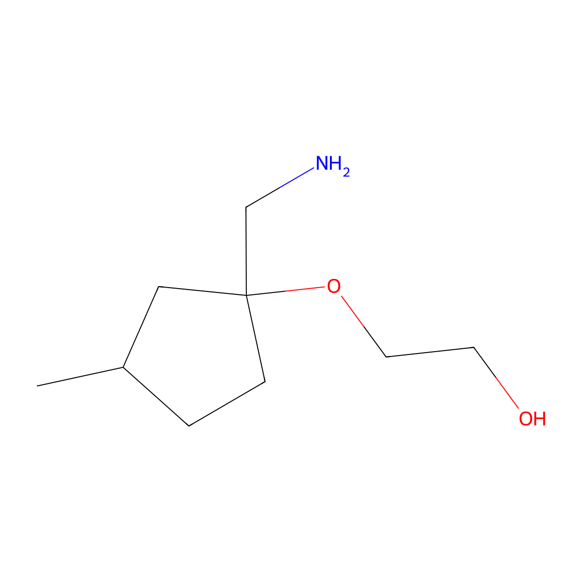 2-((1-(Aminomethyl)-3-methylcyclopentyl)oxy)ethan-1-ol molecular structure, CAS 1487077-63-3