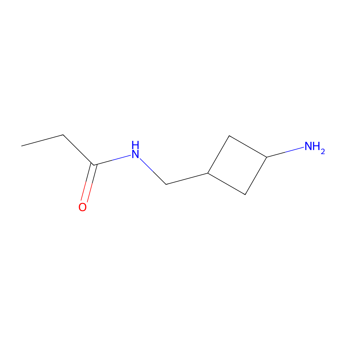 N-[(3-aminocyclobutyl)methyl]propanamide molecular structure, CAS 1487120-38-6