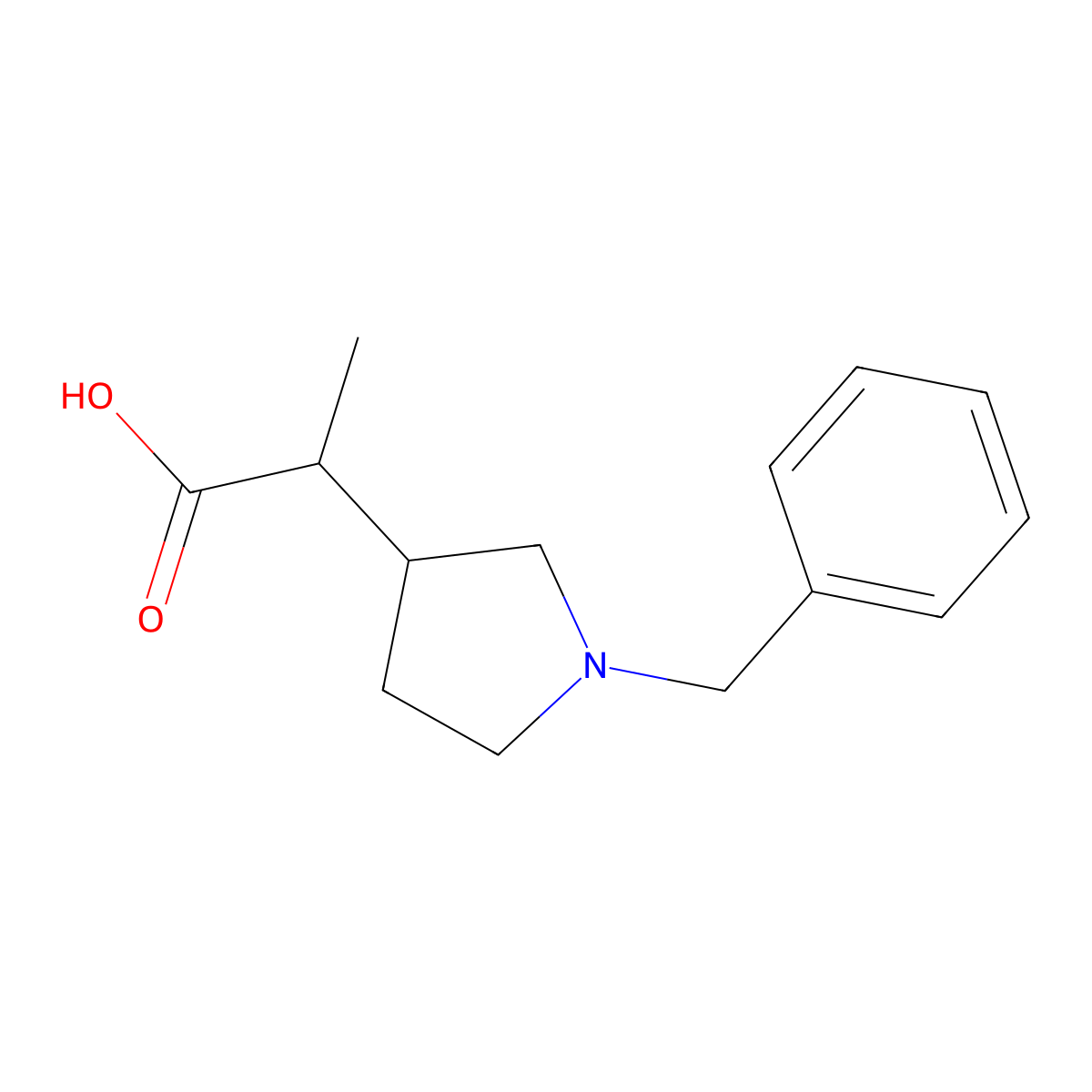 2-(1-Benzylpyrrolidin-3-YL)propanoic acid molecular structure, CAS 1487129-22-5