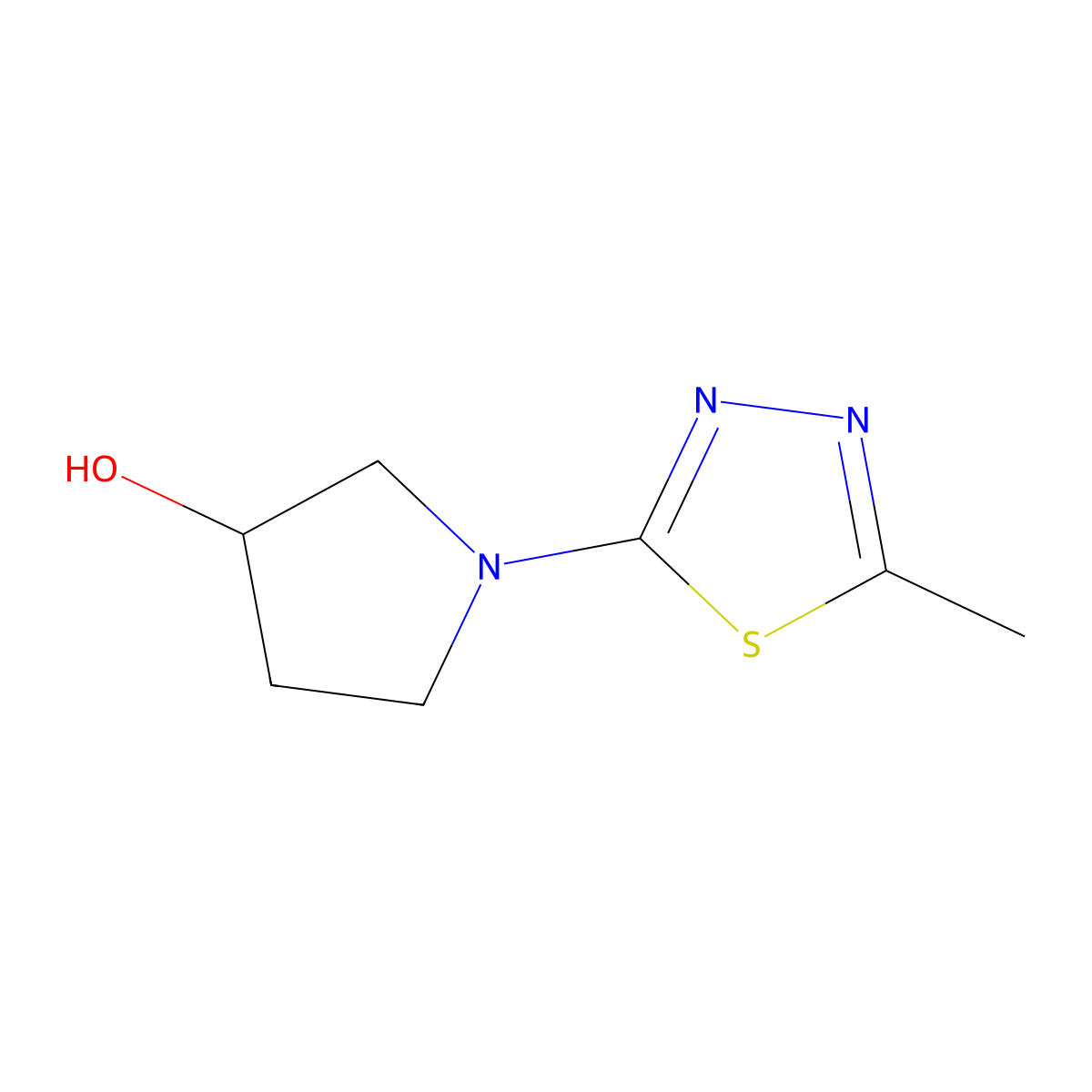 1-(5-Methyl-1,3,4-thiadiazol-2-yl)pyrrolidin-3-ol molecular structure, CAS 1487131-19-0