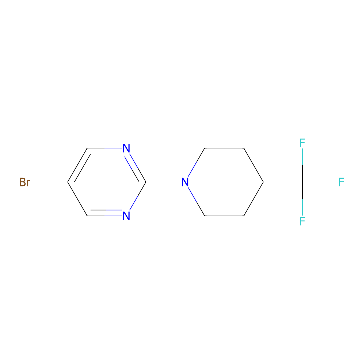 5-Bromo-2-(4-trifluoromethylpiperidin-1-yl)pyrimidine molecular structure, CAS 1487136-75-3