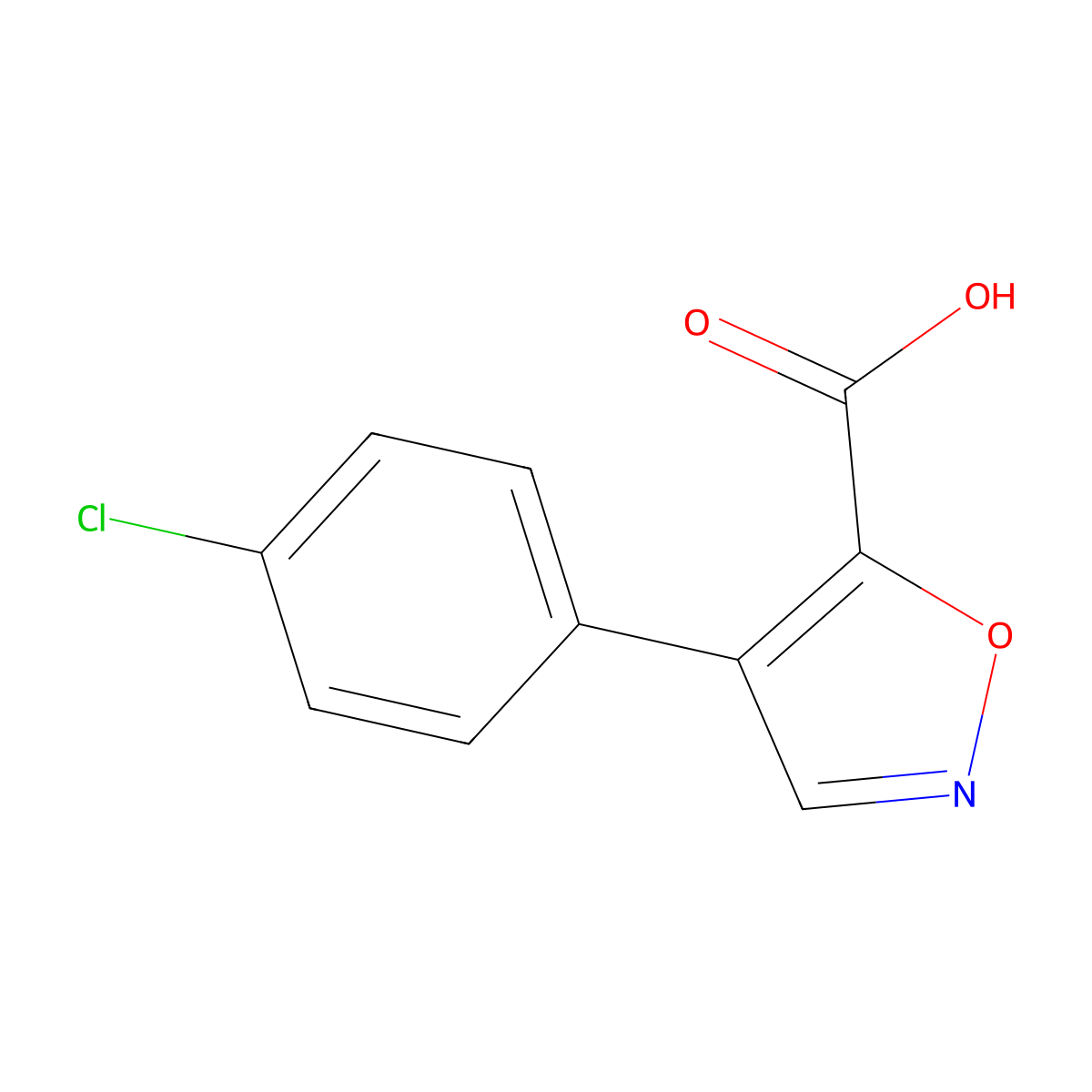 4-(4-Chlorophenyl)-1,2-oxazole-5-carboxylic acid molecular structure, CAS 1487140-88-4