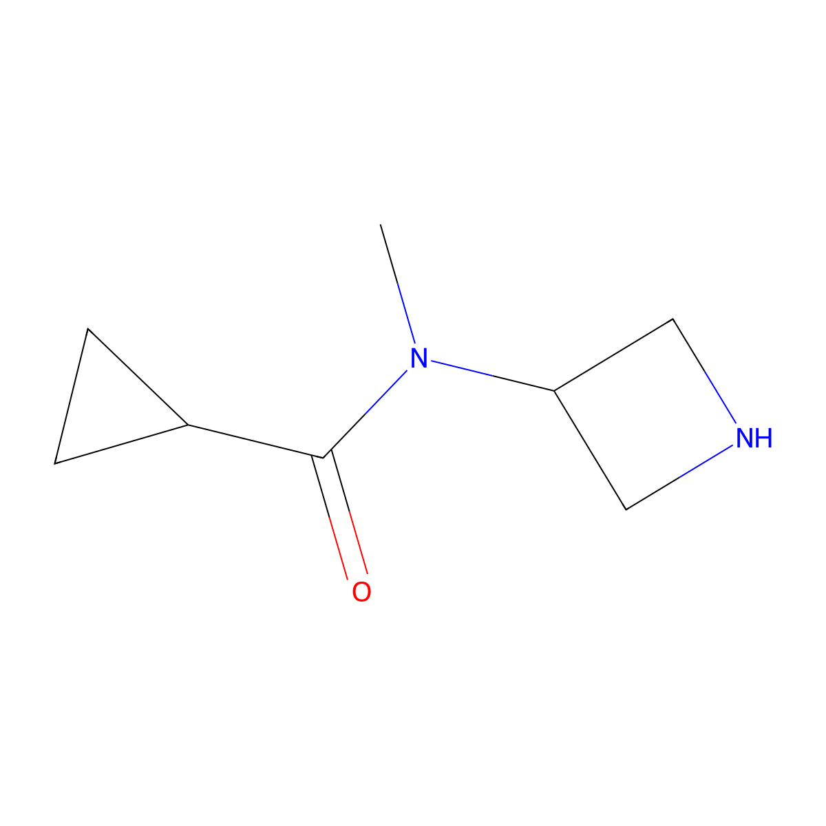 N-(azetidin-3-yl)-N-methylcyclopropanecarboxamide molecular structure, CAS 1487174-32-2