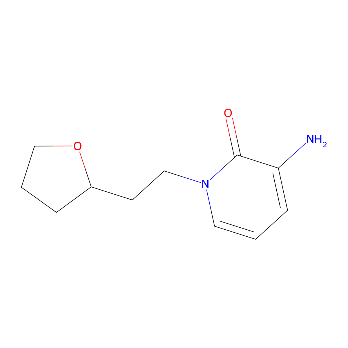 3-Amino-1-(2-(tetrahydrofuran-2-yl)ethyl)pyridin-2(1h)-one molecular structure, CAS 1487185-45-4