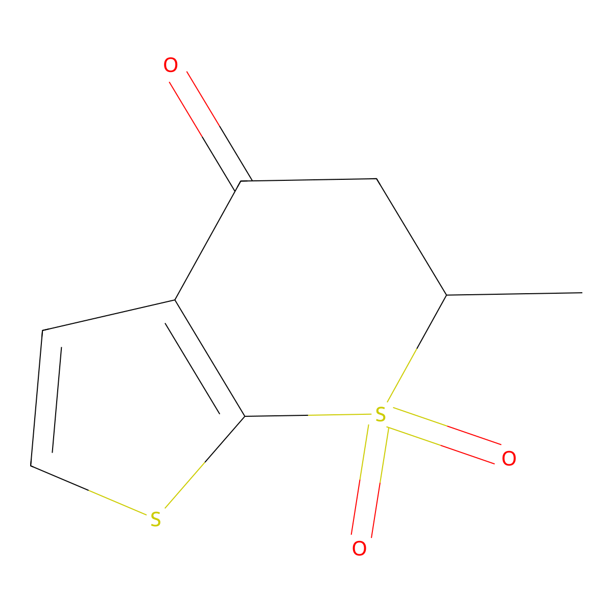 (6S)-6-Methyl-5,6-dihydro-4H-thieno(2,3-b)thiopyran-4-one 7,7-dioxide molecular structure, CAS 148719-91-9