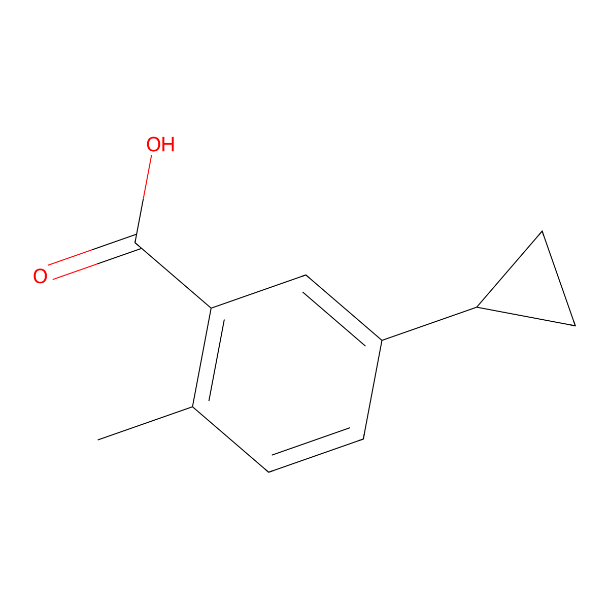 5-Cyclopropyl-2-methylbenzoic acid molecular structure, CAS 1487196-73-5
