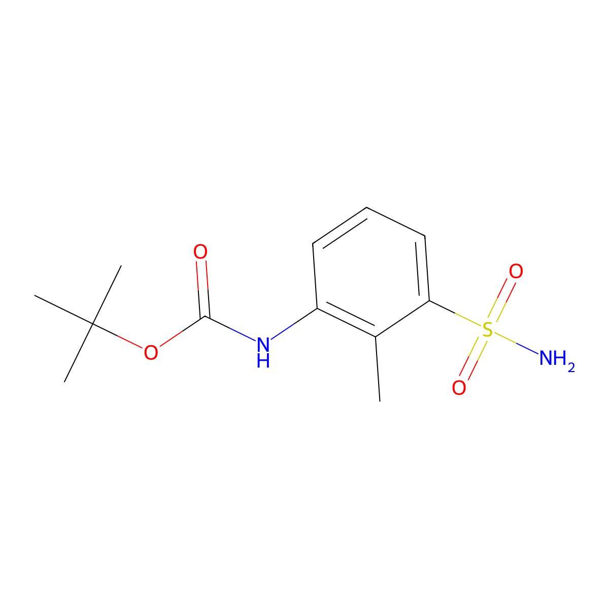 Tert-butyl (2-methyl-3-sulfamoylphenyl)carbamate molecular structure, CAS 1487206-99-4