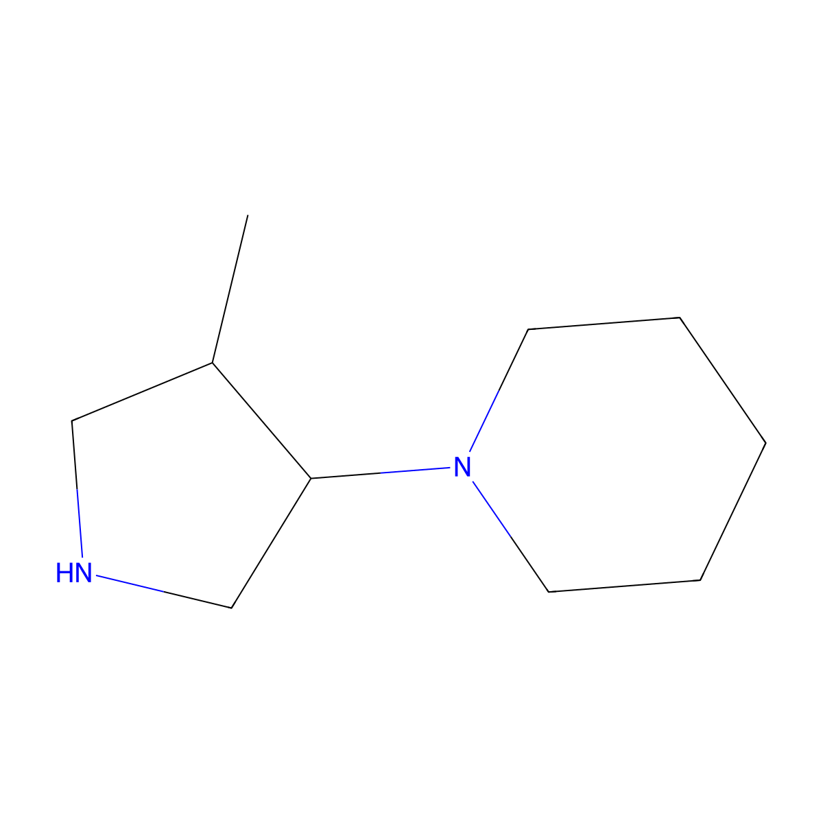 1-(4-Methylpyrrolidin-3-yl)piperidine molecular structure, CAS 1487218-97-2