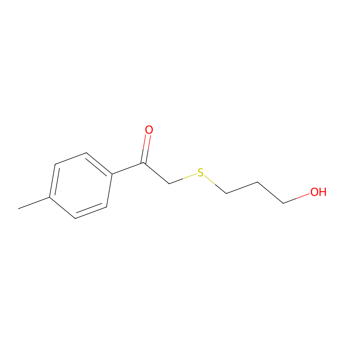 2-((3-Hydroxypropyl)thio)-1-(p-tolyl)ethan-1-one molecular structure, CAS 1487221-86-2