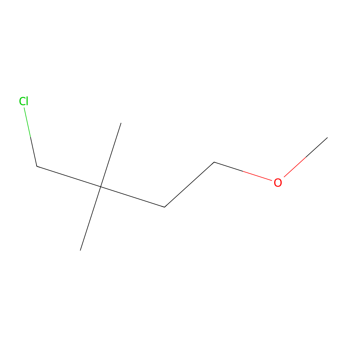 1-Chloro-4-methoxy-2,2-dimethylbutane molecular structure, CAS 1487241-50-8