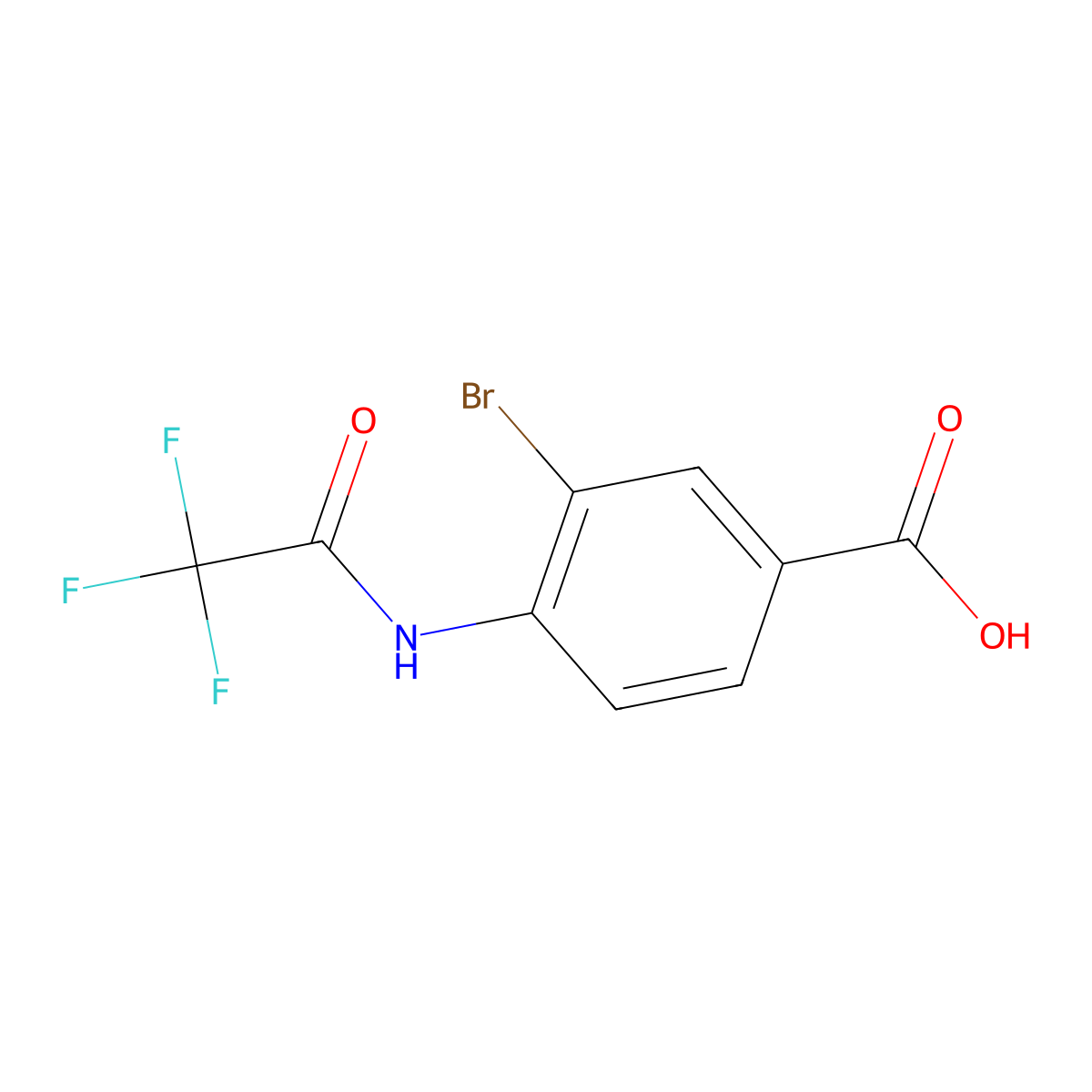 3-Bromo-4-(trifluoroacetamido)benzoic acid molecular structure, CAS 1487251-58-0