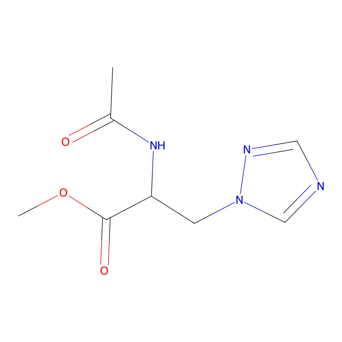 Methyl 2-acetamido-3-(1,2,4-triazol-1-yl)propanoate molecular structure, CAS 1487253-41-7
