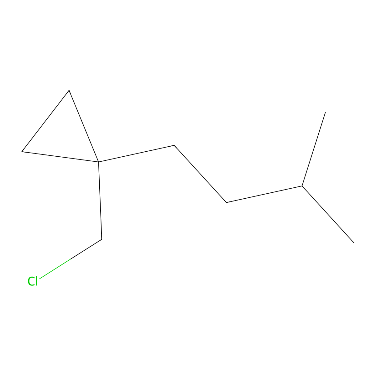 1-(Chloromethyl)-1-(3-methylbutyl)cyclopropane molecular structure, CAS 1487258-00-3