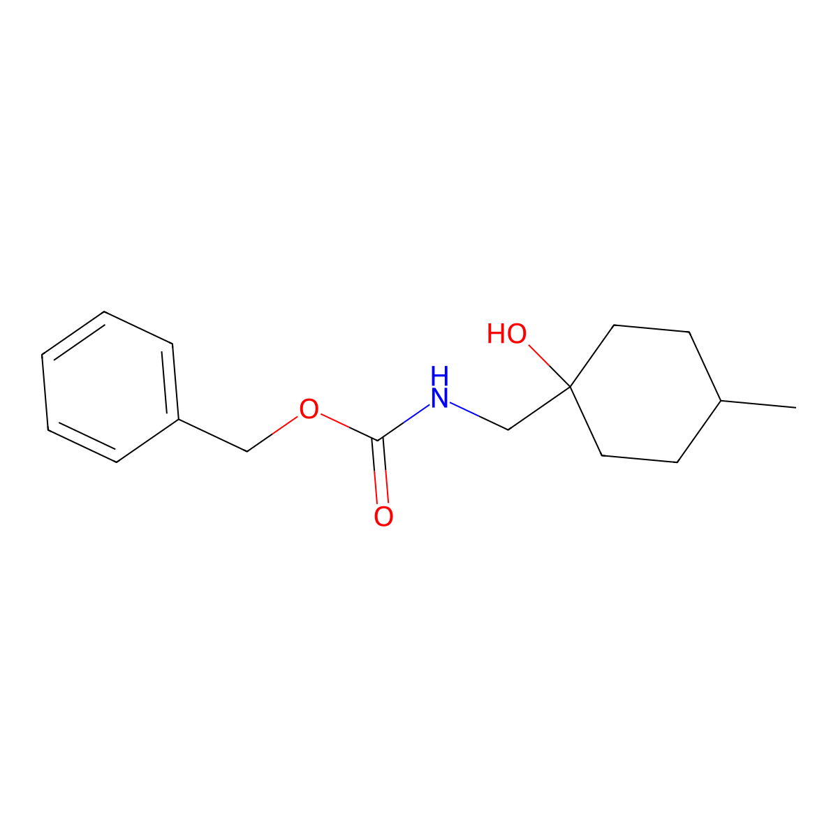 benzyl N-[(1-hydroxy-4-methylcyclohexyl)methyl]carbamate molecular structure, CAS 1487259-70-0