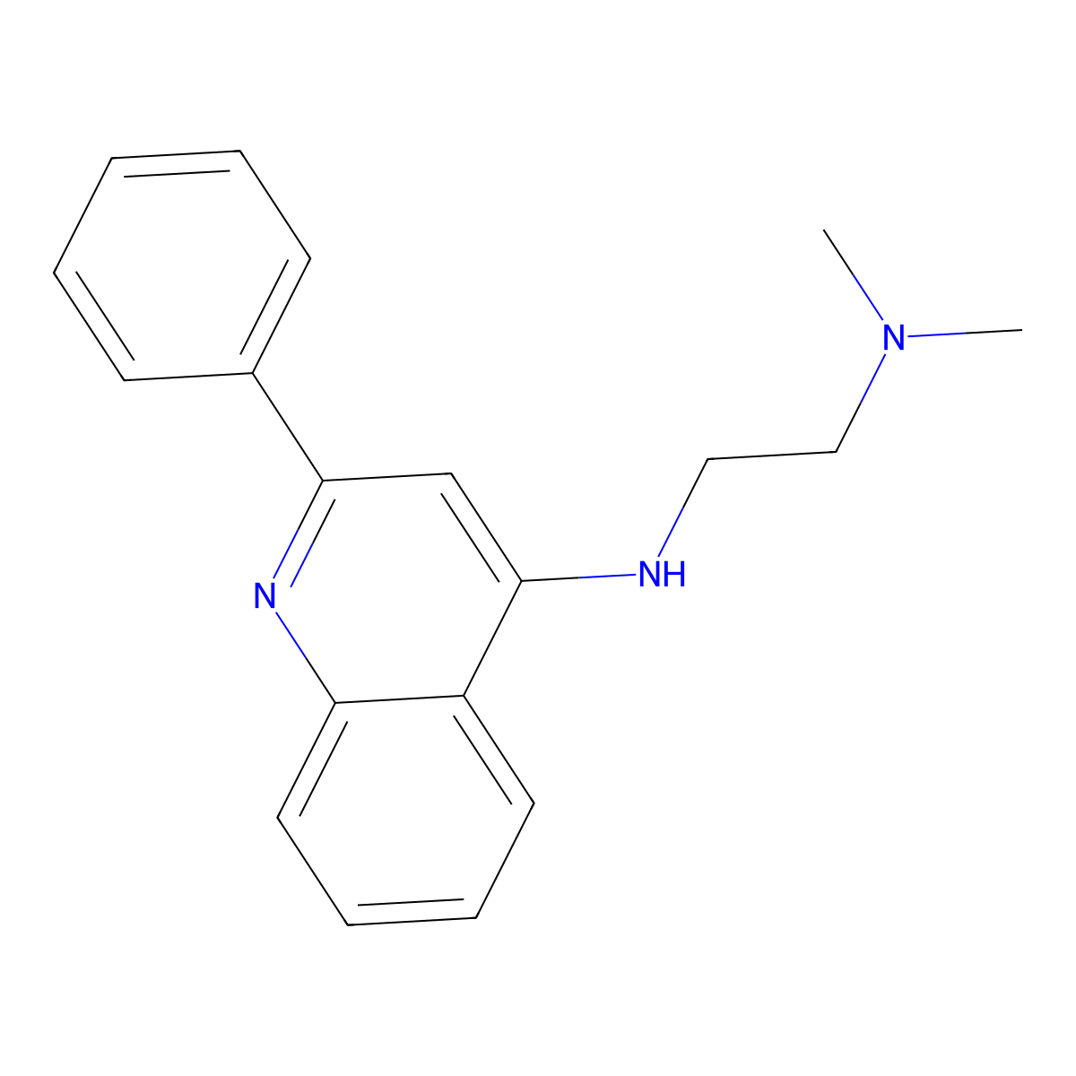 1,2-Ethanediamine, N,N-dimethyl-N'-(2-phenyl-4-quinolinyl)- molecular structure, CAS 148726-12-9