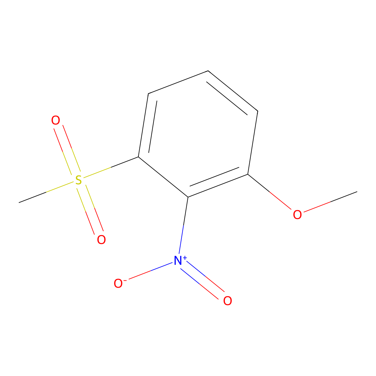 1-Methoxy-3-(methylsulfonyl)-2-nitrobenzene molecular structure, CAS 148726-67-4