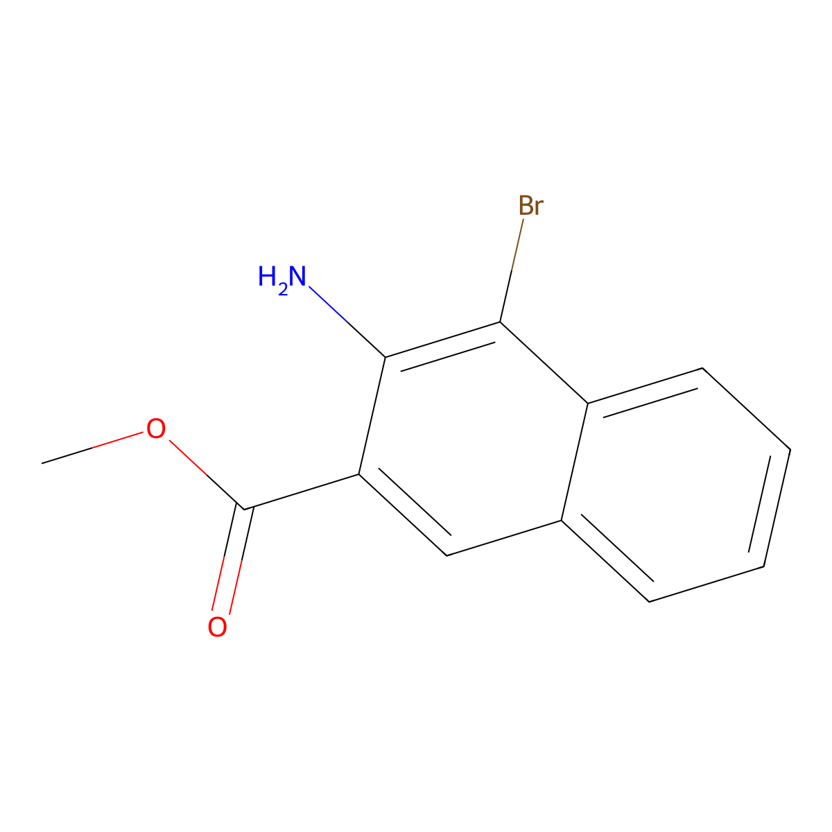Methyl 3-amino-4-bromo-2-naphthoate molecular structure, CAS 1487260-88-7