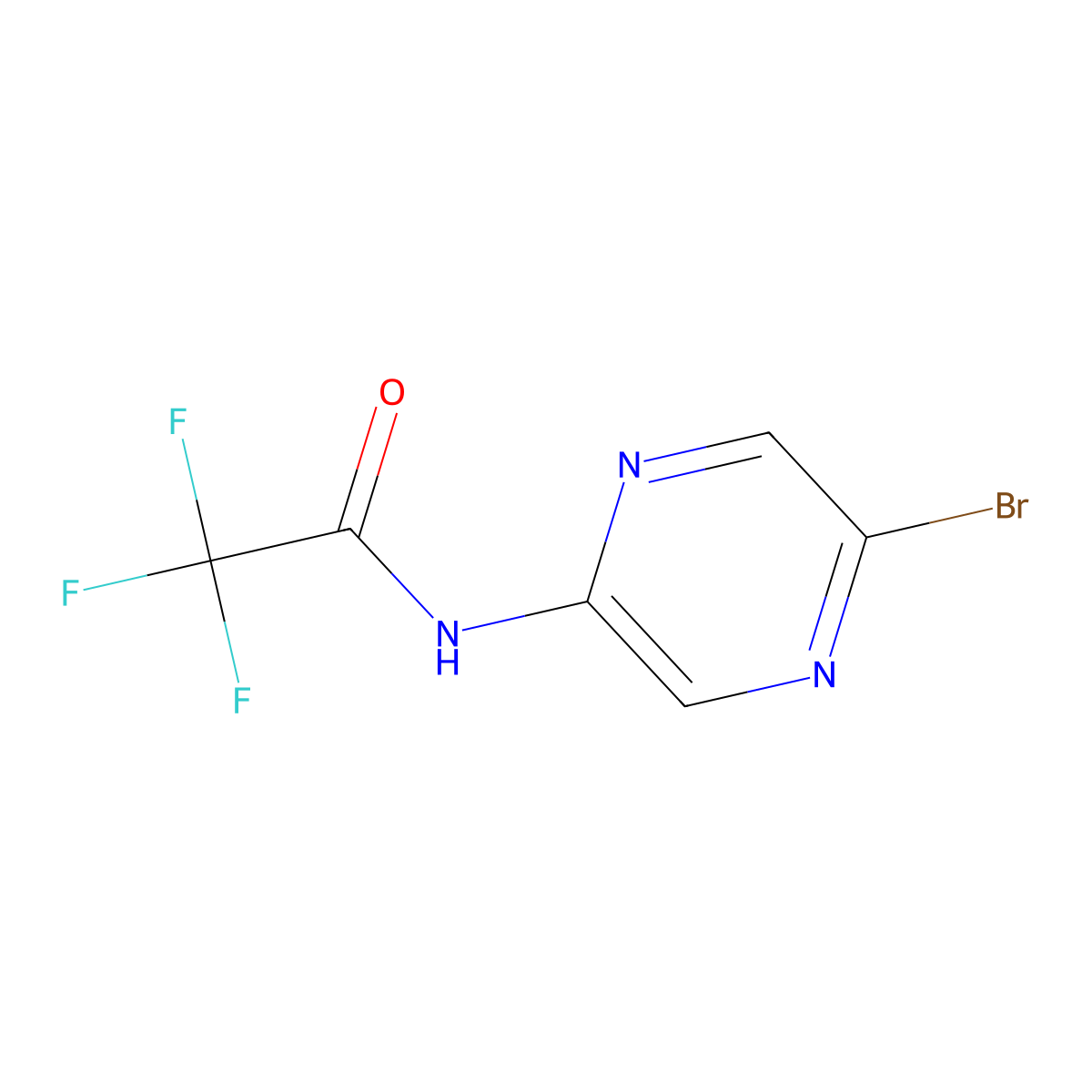N-(5-bromopyrazin-2-yl)-2,2,2-trifluoroacetamide molecular structure, CAS 1487273-20-0