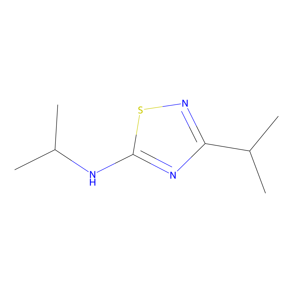 N,3-bis(propan-2-yl)-1,2,4-thiadiazol-5-amine molecular structure, CAS 1487273-63-1