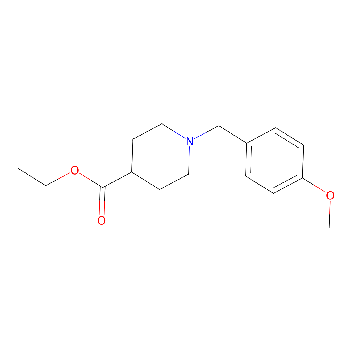 Ethyl 1-(4-methoxybenzyl)piperidine-4-carboxylate molecular structure, CAS 148729-11-7