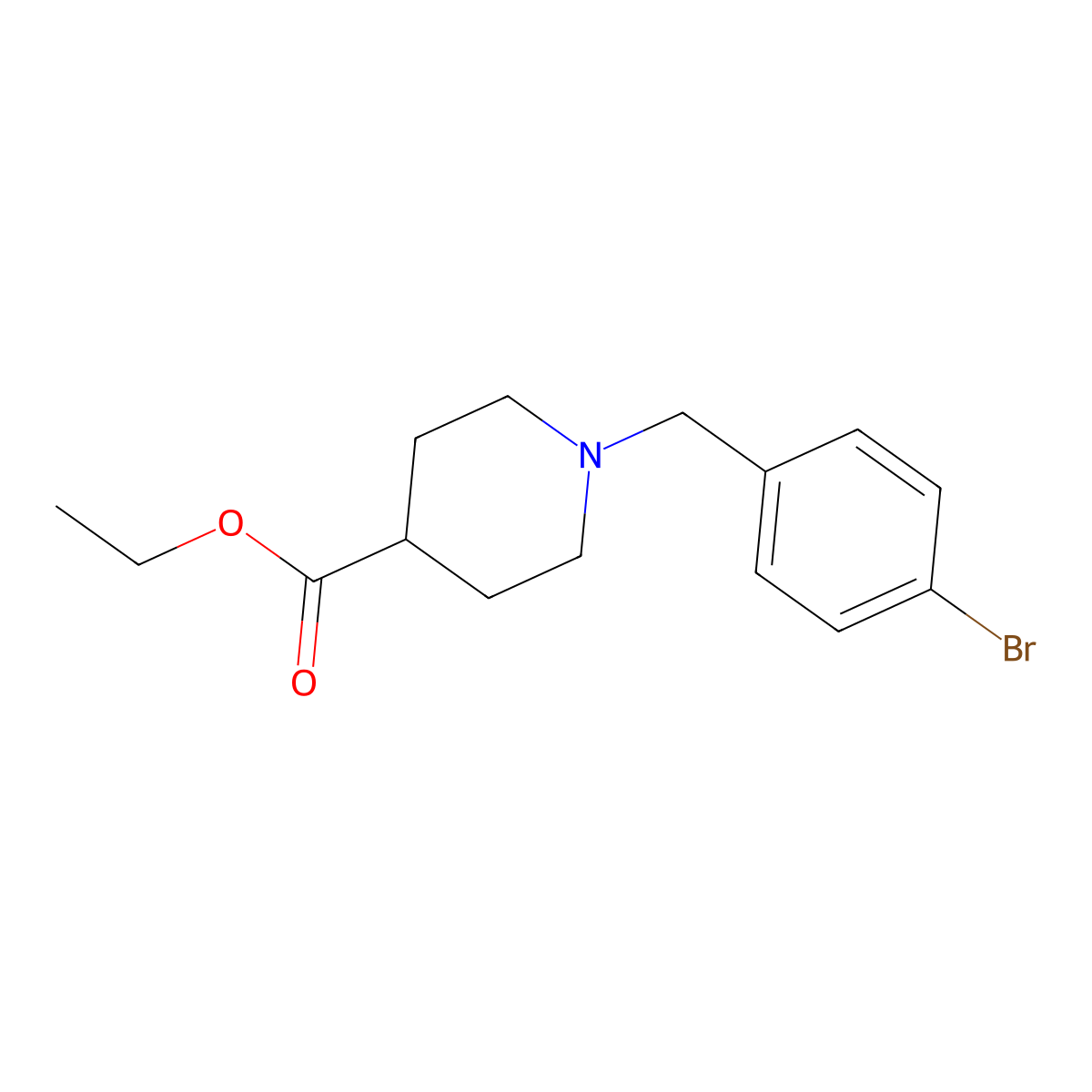 Ethyl 1-(4-bromobenzyl)piperidine-4-carboxylate molecular structure, CAS 148729-12-8