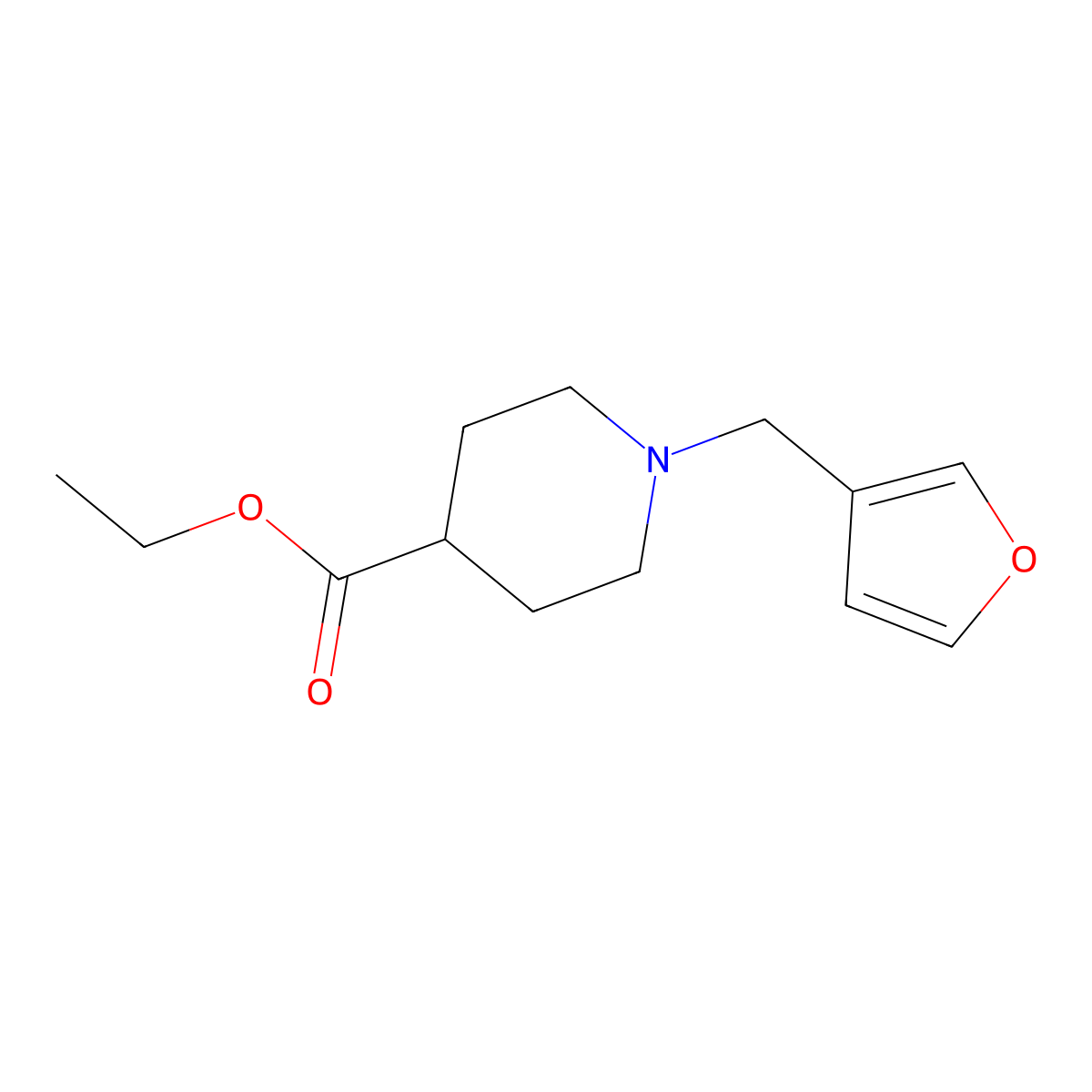 Ethyl 1-(furan-3-ylmethyl)piperidine-4-carboxylate molecular structure, CAS 148729-17-3