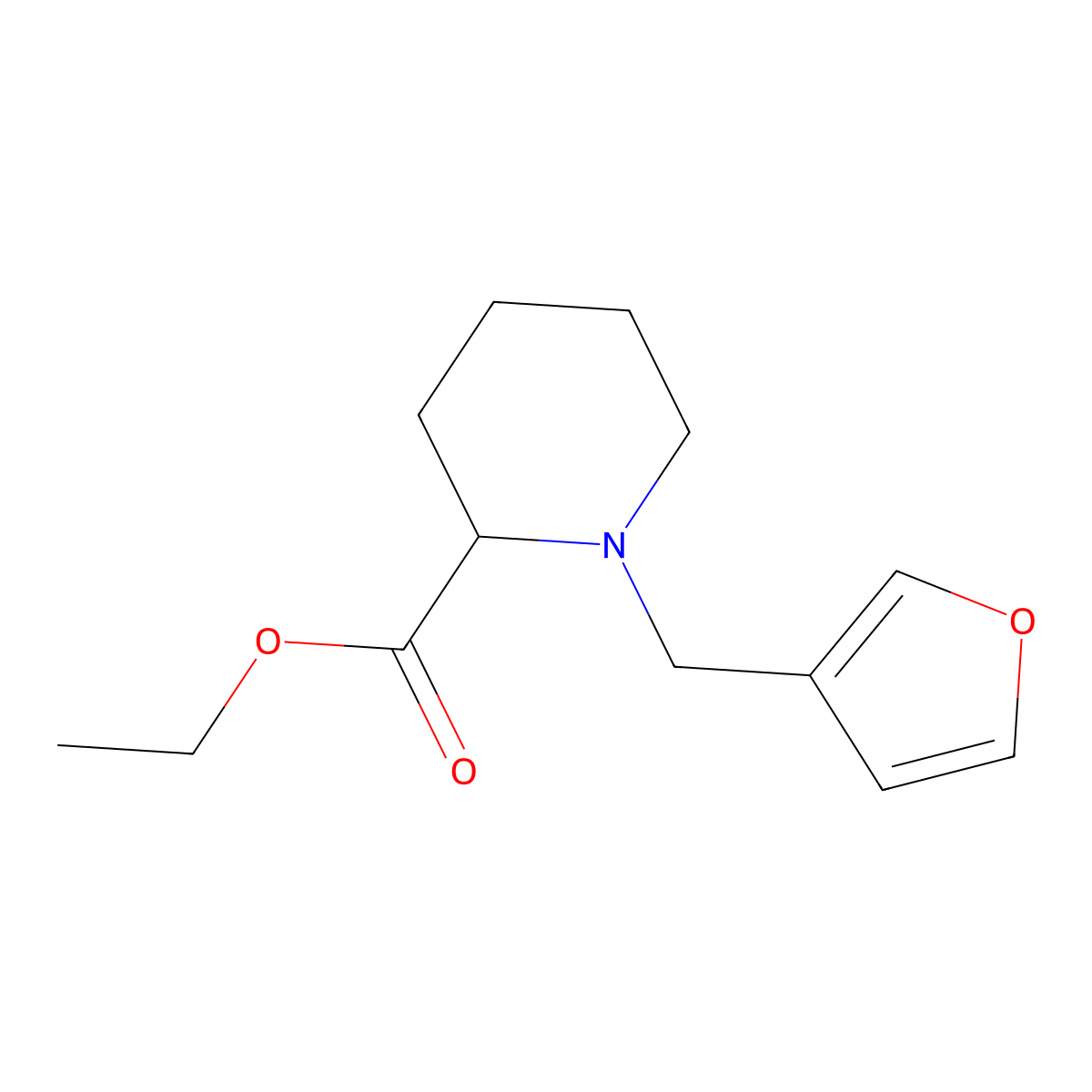 Ethyl1-(furan-3-ylmethyl)piperidine-2-carboxylate molecular structure, CAS 148729-27-5