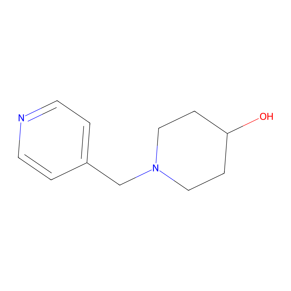1-((Pyridin-4-yl)methyl)piperidin-4-ol molecular structure, CAS 148729-35-5