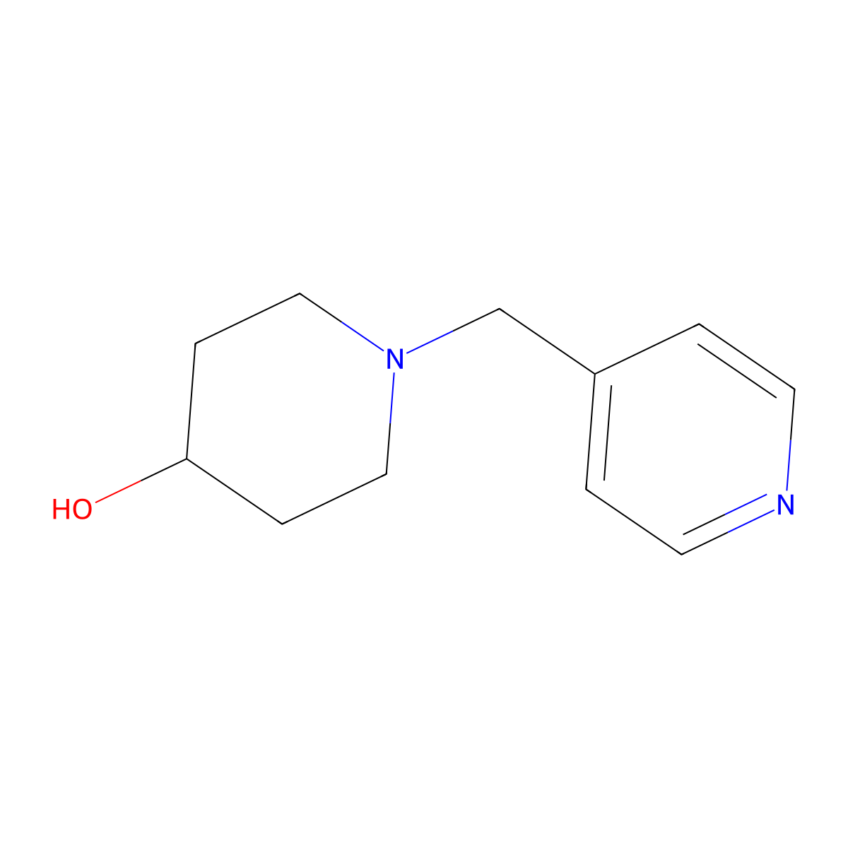 1-((Pyridin-4-yl)methyl)piperidin-4-ol molecular structure, CAS 148729-35-5